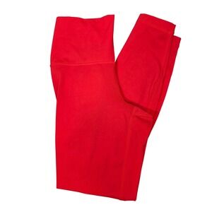 Yogalicious Lux Red High Waisted Cropped Leggings Athleisure Workout Size S /C1